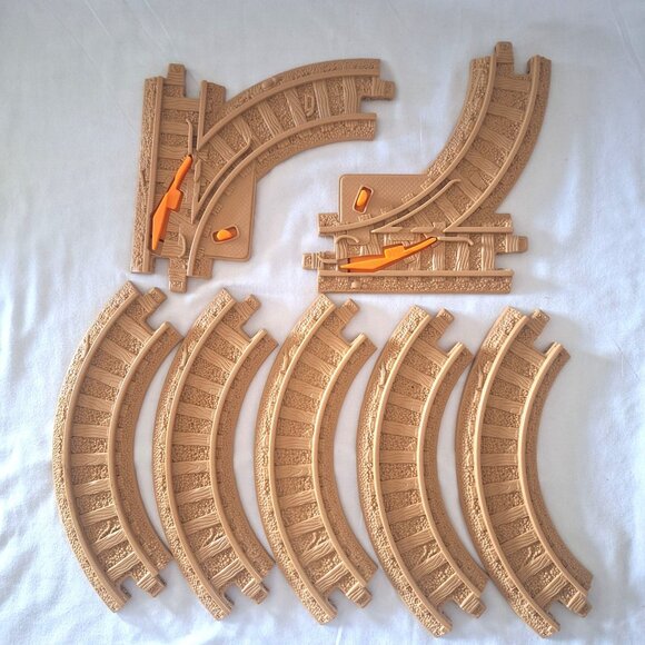 Geotrax Train Track Set Switches & Yellow Guardrails 18 Lot Railroad - Picture 3 of 8